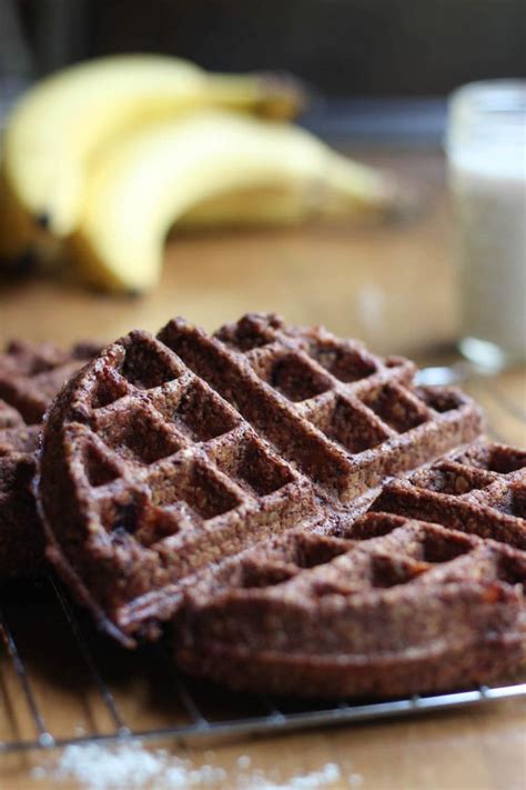 Vegan Chocolate Oat Flour Waffles Recipe Vegan Breakfast Recipes