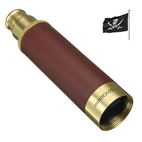 Pirate Brass Telescope，sgodde 25x30 Zoomable Spyglass，collapsible