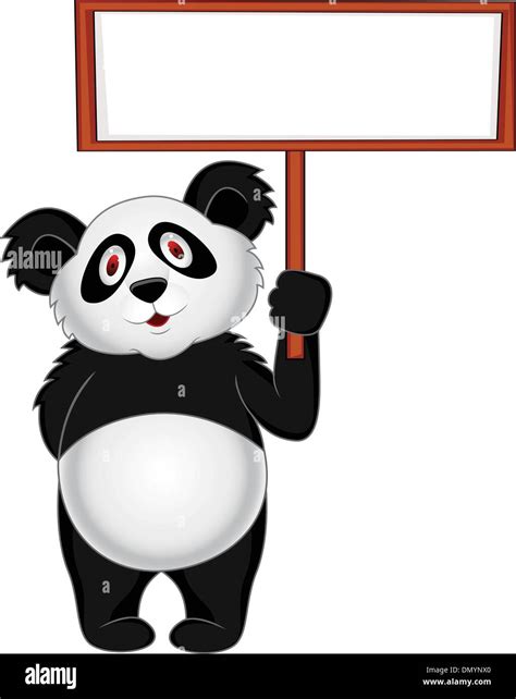 Panda With Blank Sign Stock Vector Image And Art Alamy