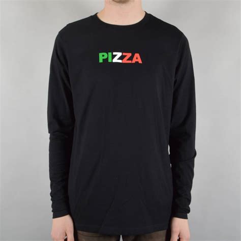 Pizza Skateboards Tri Colour Long Sleeve Skate T Shirt Black Skate