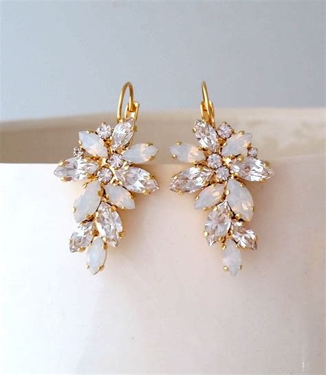 Bridal earrings,Opal earrings,Bridal earrings,White opal earrings drop,Bridesmaid earrings 