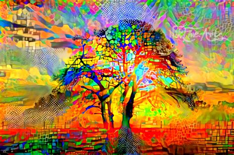 Colorful Abstract Tree Nik Fine Arts Original Paintings And