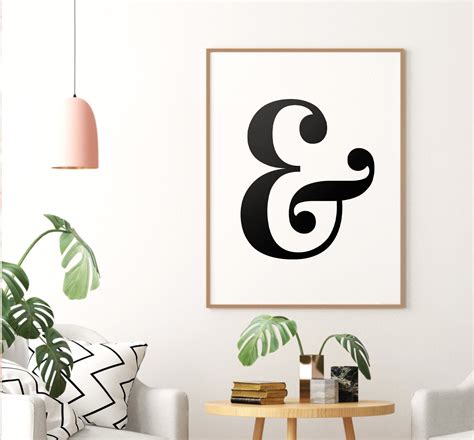 Ampersand Printable Art Poster Ampersand Sign Typography Etsy