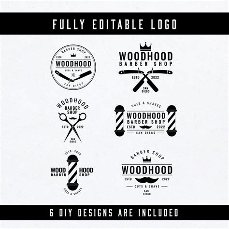 Editable Logo Design Template 6 Self Editable Logo Bundle Etsy In