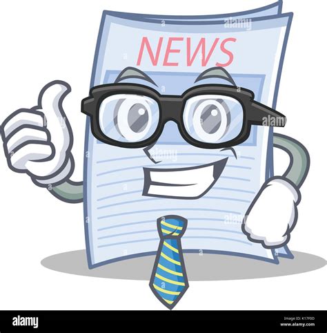 Businessman Newspaper Character Cartoon Style Stock Vector Image And Art