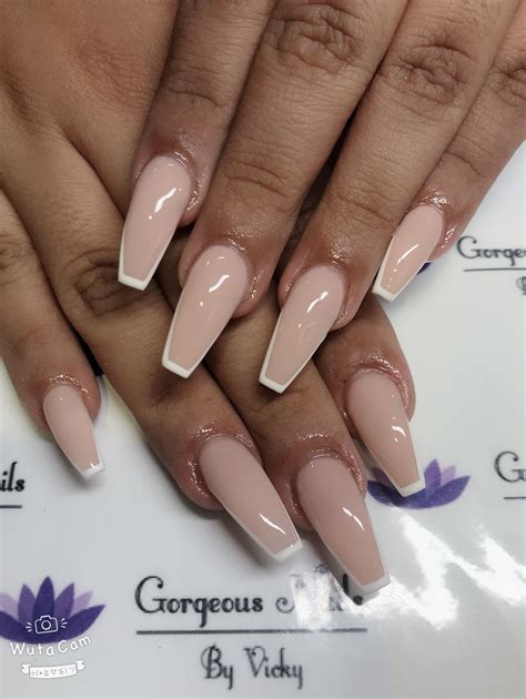 Nude Opi Acrylic Powder Colors With Outlined Acrylic Nails Coffin Pink Summer Acrylic Nails