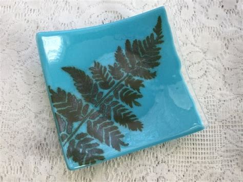 Items Similar To Fused Glass Fern Plate Reactive Glass Dish Nature Inspired Fern Leaf Glass