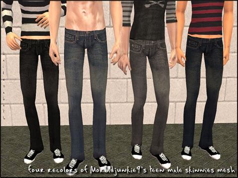 Mod The Sims Four Teen Male Skinny Jeans Recolors Of Morbidjunkie9
