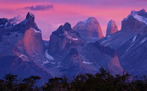 Nature Landscape Mountain Sunset Chile Torres Del Paine Lake Images