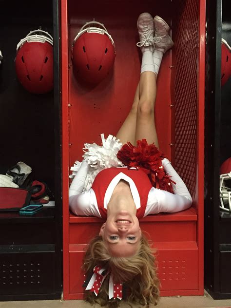 Non Traditional Cheerleader Pose Football Locker Room Cheerleader