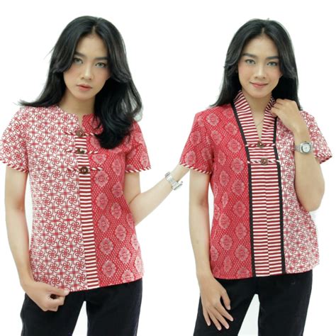 Pembayaran mudah, pengiriman cepat & bisa cicil 0%. Booties Sale Online: Baju Blouse Batik Modern Wanita ...