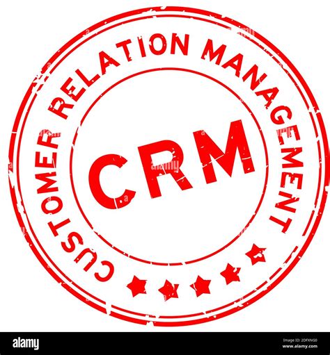 Grunge Red Crm Customer Relationship Management Word Round Rubber Seal