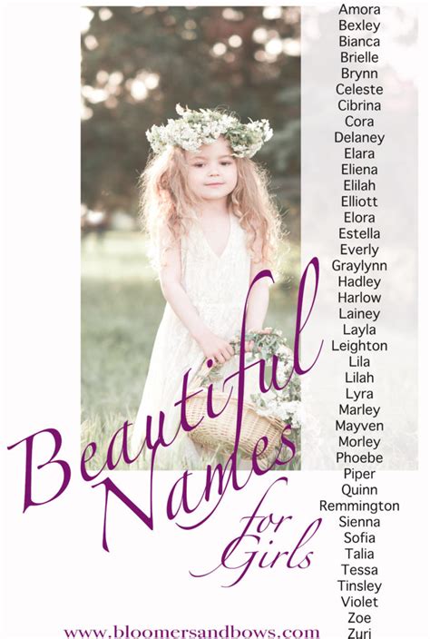 Beautiful Names For Girls Bloomers And Bows