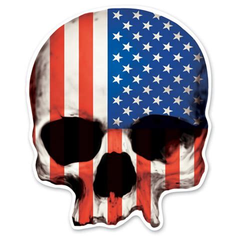 Lethal Threat Mini Decal Sticker Usa Skull