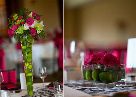 Lime Green And Hot Pink Wedding Reception Decor And Wedding Flowers