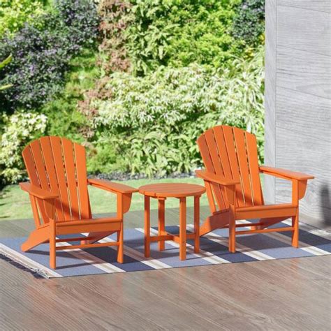 Westin Outdoor Vesta 3 Piece Orange Outdoor Plastic Adirondack Chair