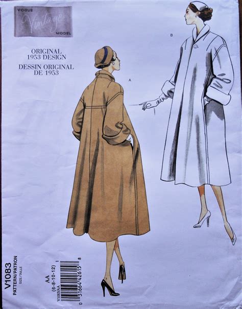 Vogue 1083 Misses Swing Coat Pattern Vintage Vogue Etsy Coat