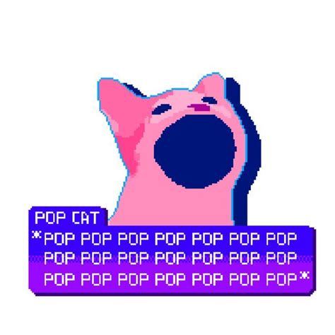 Popwave Pop Popcat Meme Cat Vaporwave Meme Pixel Art 8 Bit