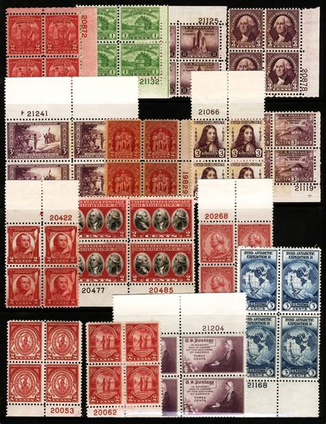 680 739 Plate Block Lot 1929 34 Mlh Og 15 Items Postage Stamp