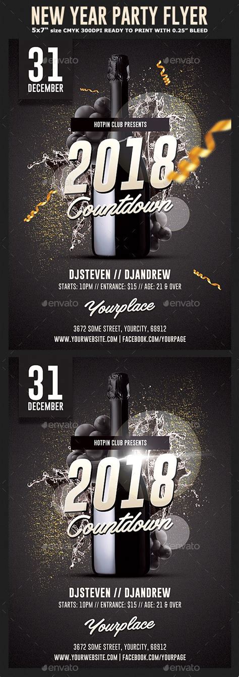 Enjoy downloading the year end party free psd flyer template created by quang loi! New Years Eve Party Flyer Template — Photoshop PSD #xmas # ...