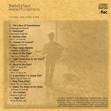 100 Greatest Bootlegs 141 Bob Dylan Expecting Rain Net Vol 1 6 Flac