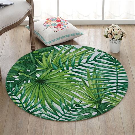 Palm Leaf Runner Rug Green Tropical Palm Leaf Indoor Outdoor Floor