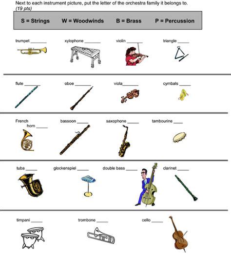 5th Grade Music Worksheet