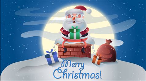 Santa Claus In The Chimney Screensaver Animated Wallpapers