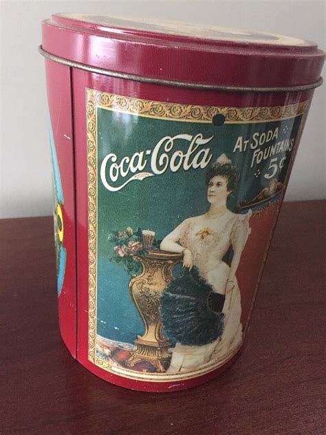 Vintage Coke Tin 1980s Coca Cola Canister Reproduction Etsy