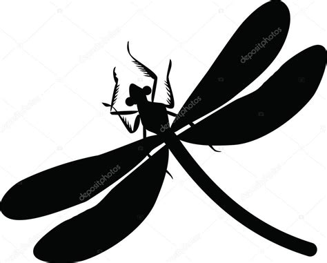 Silhouette Of A Dragonfly — Stock Vector © Prawny 64293397