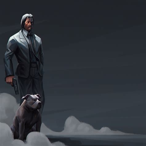 2932x2932 John Wick With Dog 4k Ipad Pro Retina Display Hd 4k