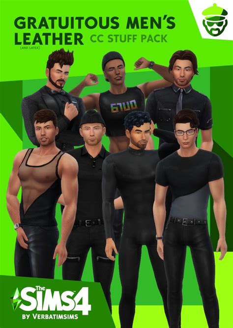 Gratuitous Mens Leather Stuff Pack 😈 Verbatimsims Sims 4 Men
