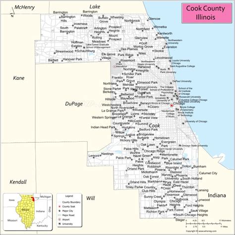 Cook County Map Illinois Where Is Located Cities Population Highways And Facts