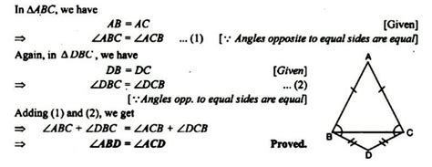 abc and dbc are two isosceles triangles on the same base bc show that ∠ abd ∠ acd