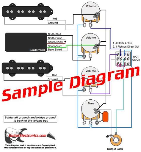 Bass Guitar Single Pickup Wiring Diagram