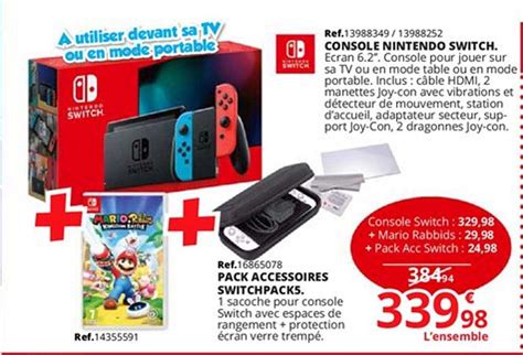 Offre Console Nintendo Switch Pack Accessoires Switchapacks Chez Maxi Toys