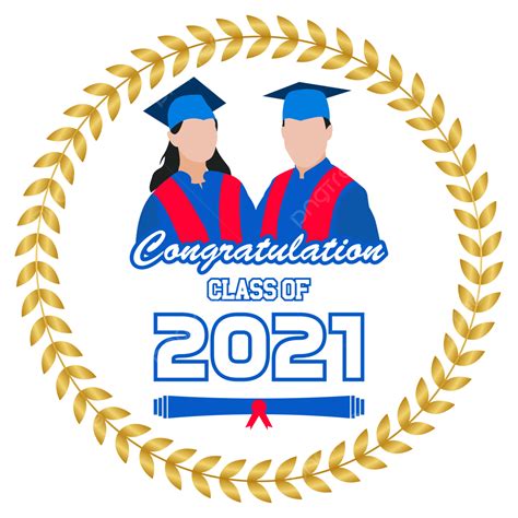 Graduation 2021 Vector Design With Boy And Girl Graduation 2021