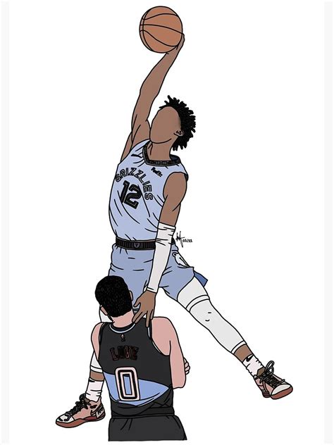Ja Morant Iconic Dunk Poster For Sale By Kerylousey Redbubble