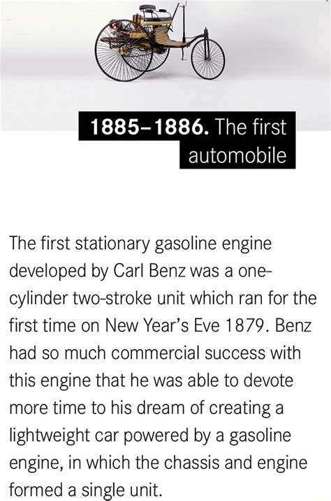 1885 1886 The First Automobile The First Stationary Gasoline Engine