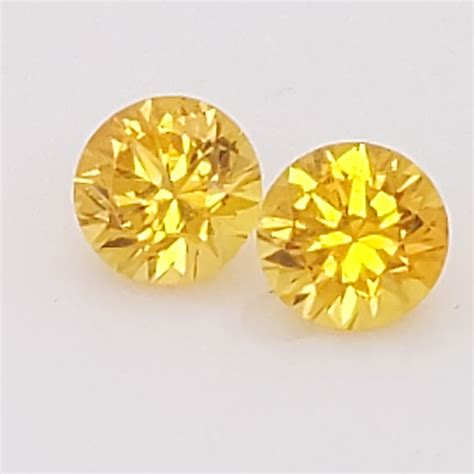 Sri Lanka Yellow Sapphire Round Pair 45mm 089cts Simply Sapphires