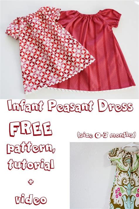 Infant Peasant Dress Free Pattern Tutorial Video Size 0 3 Months