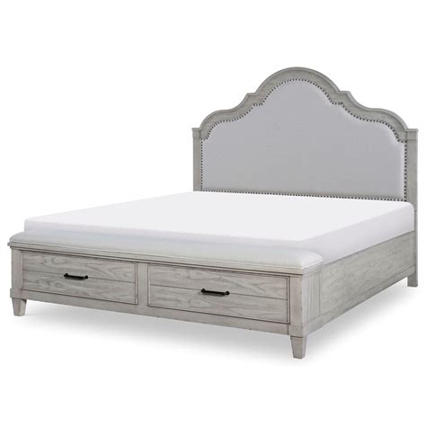 Legacy Classic Belhaven 9360 4235k Queen Upholstered Panel Bed With Storage Footboard Odunk