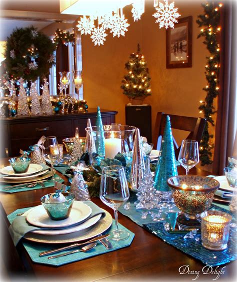 Dining Delight Christmas In Teal Blue