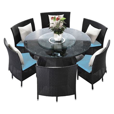 Ceets Nightingale 7 Piece Round Patio Dining Set With Cushions