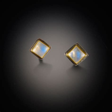 Square Moonstone Earrings Ananda Khalsa