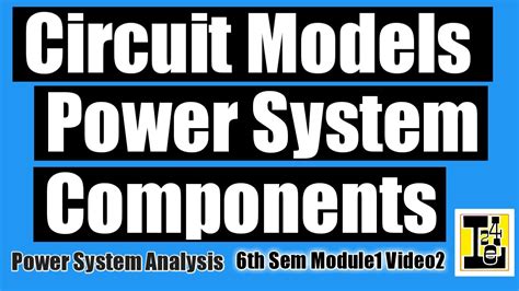 Circuit Models Of Power System Components Youtube