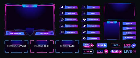 Streaming Screen Panel Overlay Design Template Neon Theme 7654188