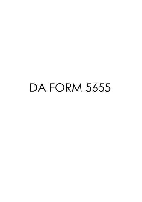 Fillable Da Form 5655 Printable Forms Free Online