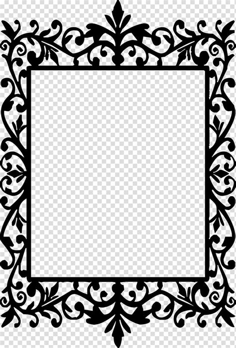 Rectangular black floral frame, Frames Drawing Silhouette , round frame