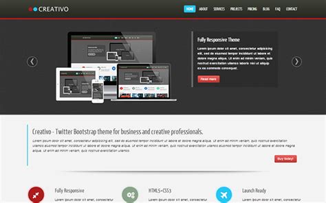Themes built by or reviewed by bootstrap's creators. Creativo - Responsive Website Bootstrap Template ...